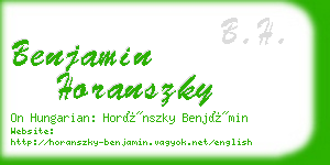 benjamin horanszky business card